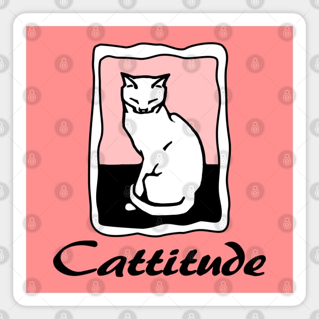 Cattitude Magnet by SandraKC